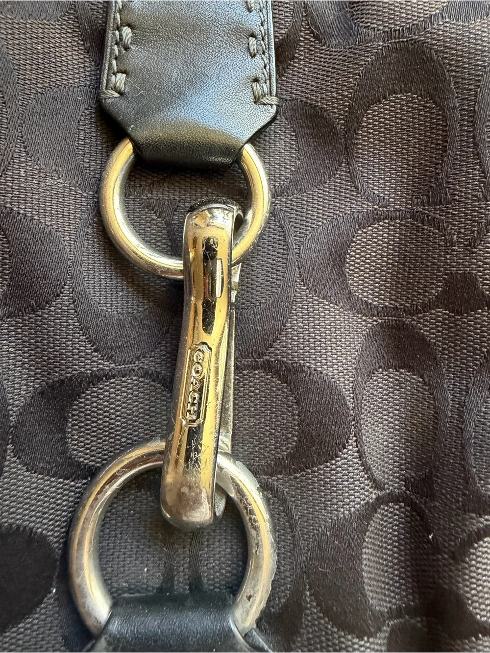 Coach Black Hobo Shoulder Bag Signature Canvas and Leather - Picture 2 of 9